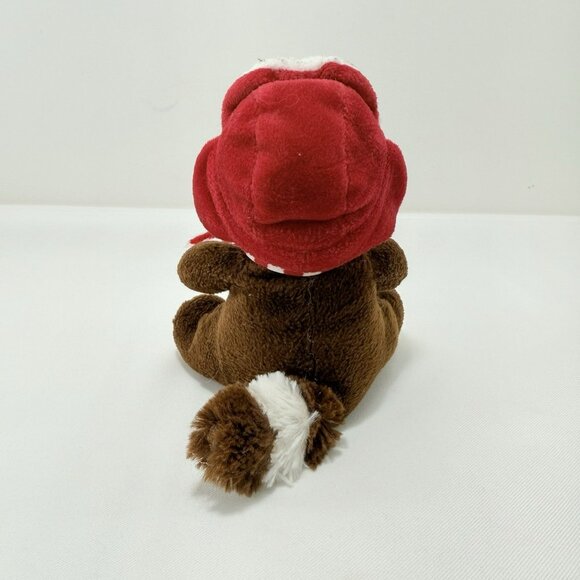 Sears Raccoon Reginald Christmas Plush Toy Winter Scarf Hat Earmuffs Sit Shelf - Picture 3 of 12